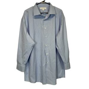 Michael Strahan Light Blue Striped Long Sleeve Button Down‎ Shirt Size 18 FLAWED